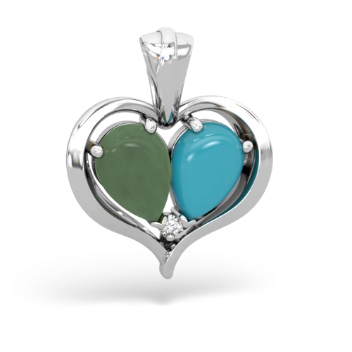 jade-turquoise half heart whole pendant