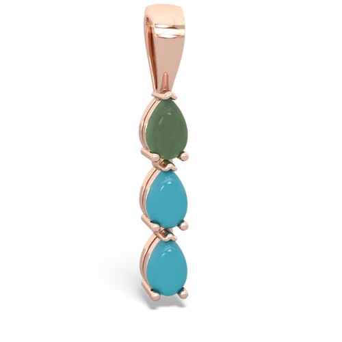 jade-turquoise three stone pendant