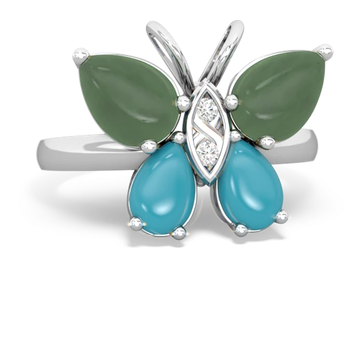 jade-turquoise butterfly ring