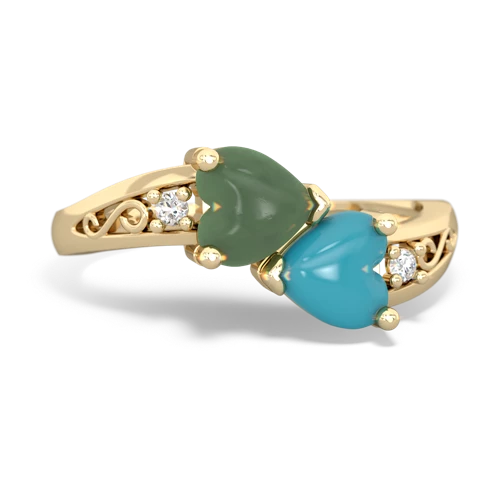 jade-turquoise filligree ring