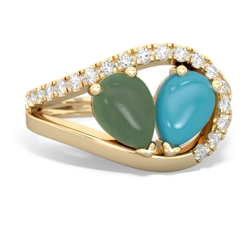 jade-turquoise pave heart ring
