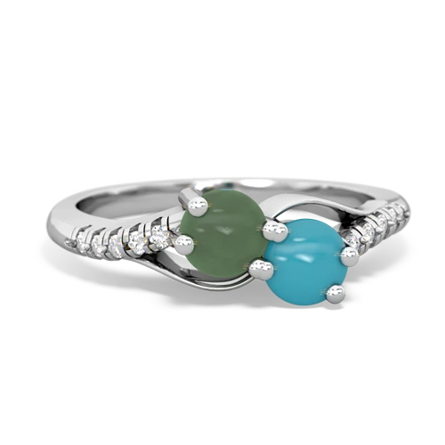 jade-turquoise two stone infinity ring