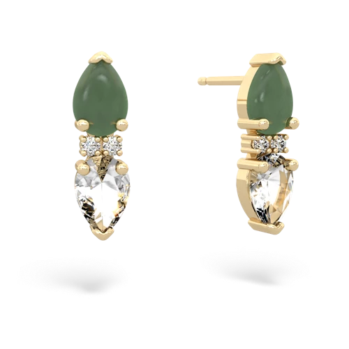 jade-white topaz bowtie earrings