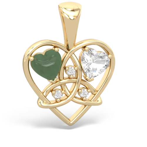jade-white topaz celtic heart pendant