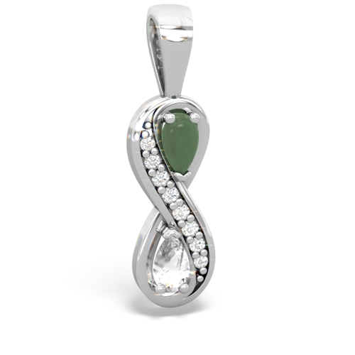 jade-white topaz keepsake infinity pendant
