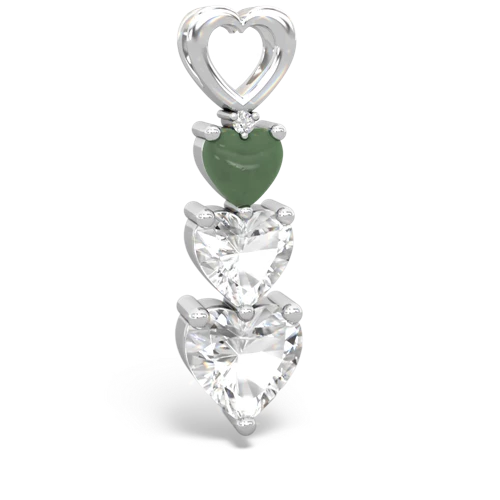jade-white topaz three stone pendant