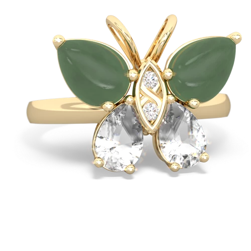 jade-white topaz butterfly ring