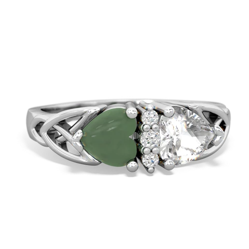 jade-white topaz celtic ring