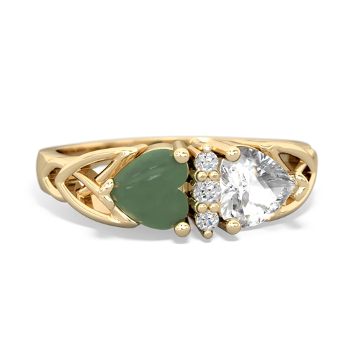 jade-white topaz celtic ring