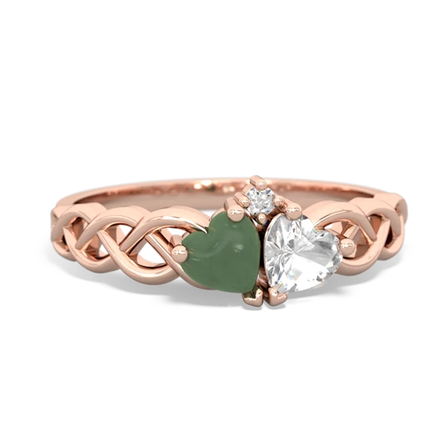 jade-white topaz celtic braid ring