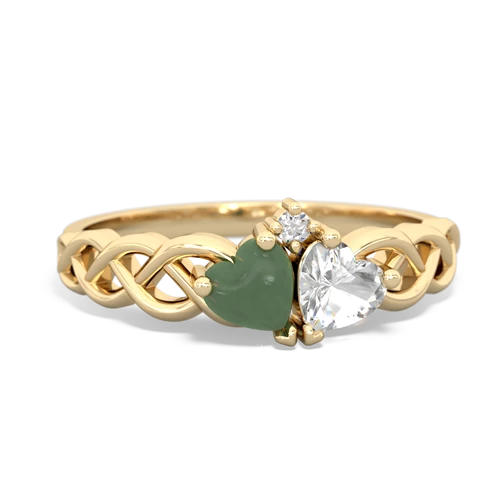 jade-white topaz celtic braid ring