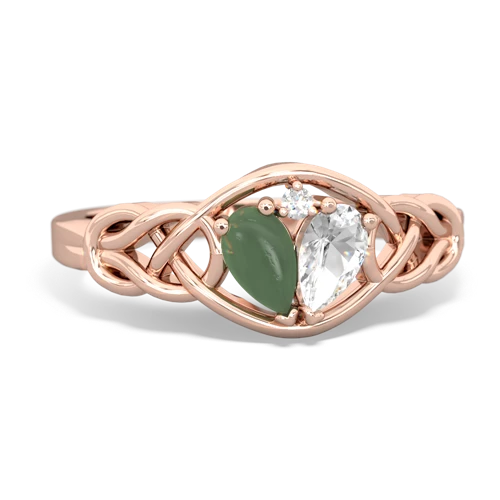 jade-white topaz celtic knot ring