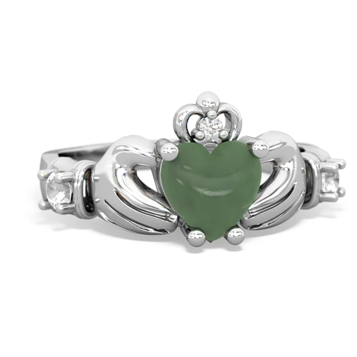 jade-white topaz claddagh ring