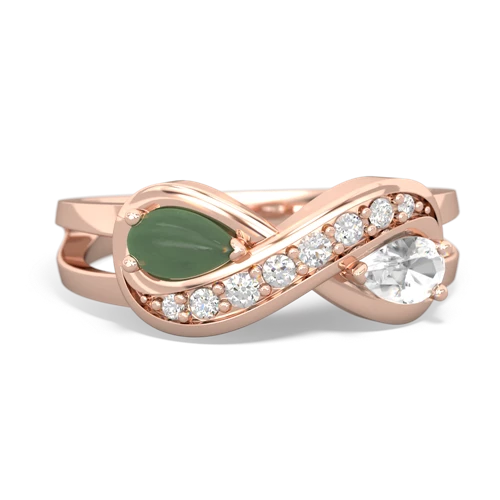 jade-white topaz diamond infinity ring