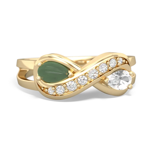 jade-white topaz diamond infinity ring