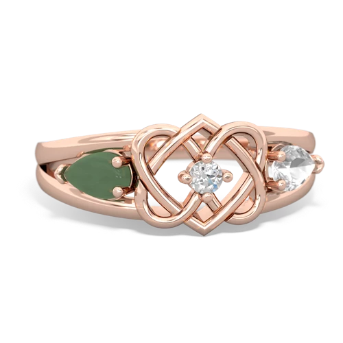 jade-white topaz double heart ring