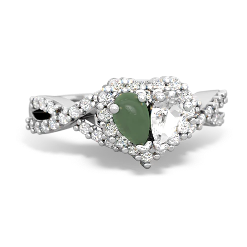 jade-white topaz engagement ring
