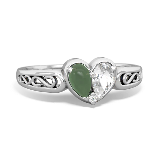 jade-white topaz filligree ring