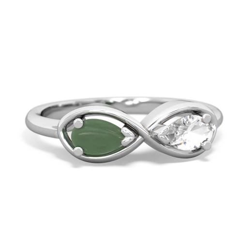 jade-white topaz infinity ring