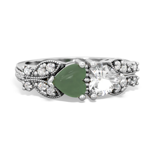 jade-white topaz keepsake butterfly ring
