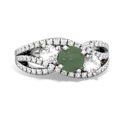 jade-white topaz three stone pave ring