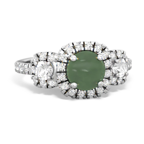 jade-white topaz three stone regal ring