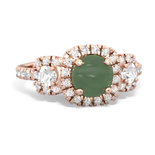 jade-white topaz three stone regal ring