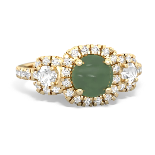 jade-white topaz three stone regal ring