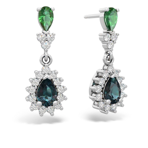 lab emerald-alexandrite dangle earrings