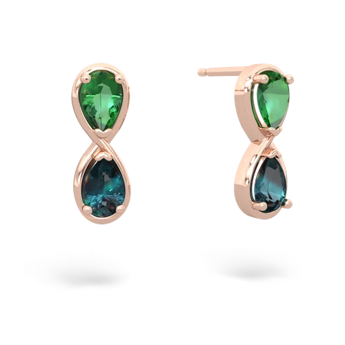 lab emerald-alexandrite infinity earrings