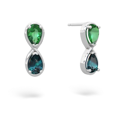 lab emerald-alexandrite infinity earrings