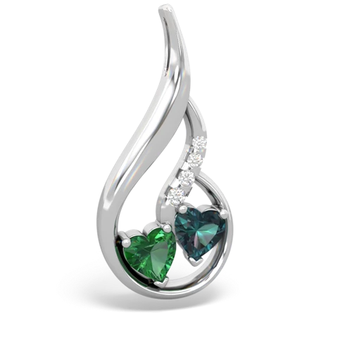 Lab Emerald Lab Created Emerald with Lab Created Alexandrite Keepsake Curves pendant Pendant