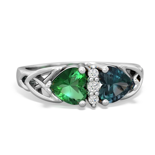 lab emerald-alexandrite celtic ring