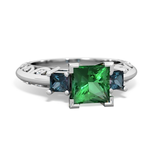 lab emerald-alexandrite engagement ring