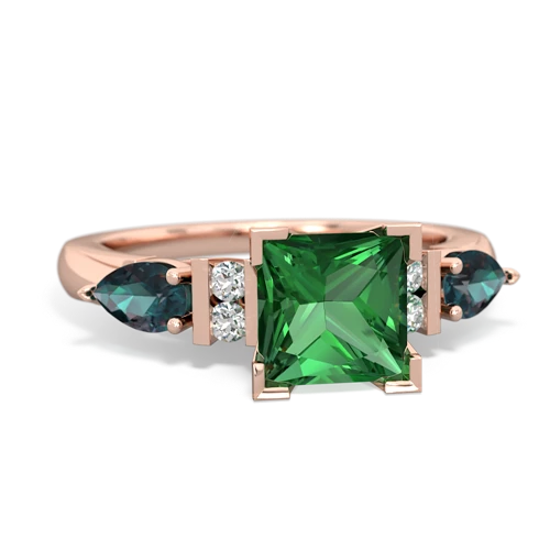 lab emerald-alexandrite engagement ring