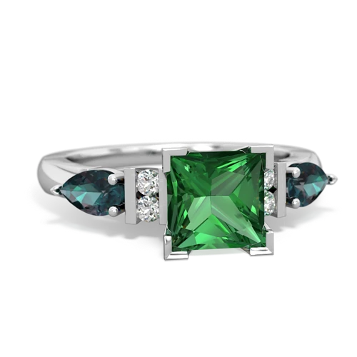 lab emerald-alexandrite engagement ring