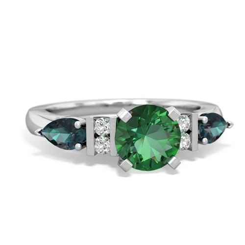 lab emerald-alexandrite engagement ring