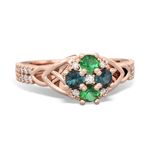 lab emerald-alexandrite engagement ring