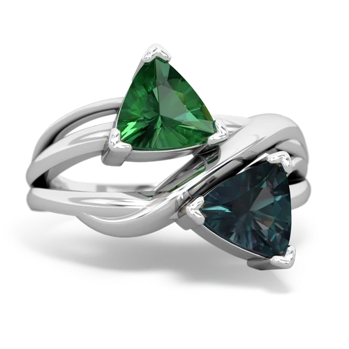 lab emerald-alexandrite filligree ring