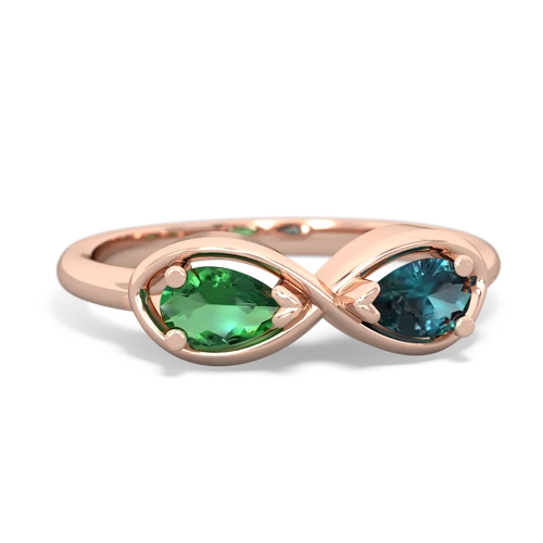 lab emerald-alexandrite infinity ring