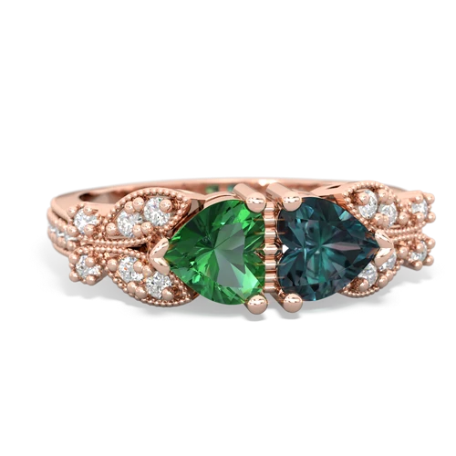 lab emerald-alexandrite keepsake butterfly ring