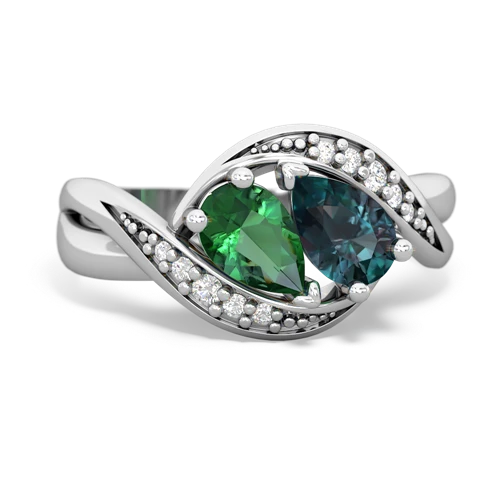 lab emerald-alexandrite keepsake curls ring