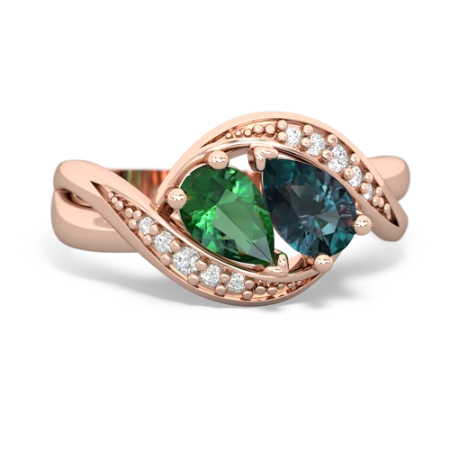 lab emerald-alexandrite keepsake curls ring
