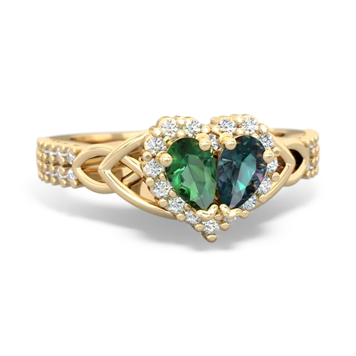 lab emerald-alexandrite keepsake engagement ring