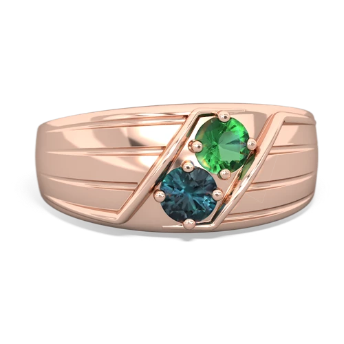 lab emerald-alexandrite mens ring