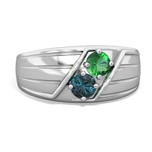 lab emerald-alexandrite mens ring