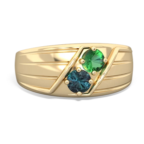 lab emerald-alexandrite mens ring