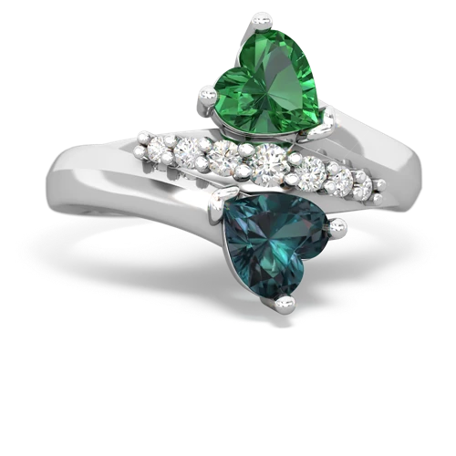 lab emerald-alexandrite modern ring