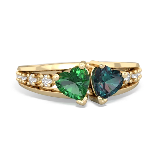 lab emerald-alexandrite modern ring