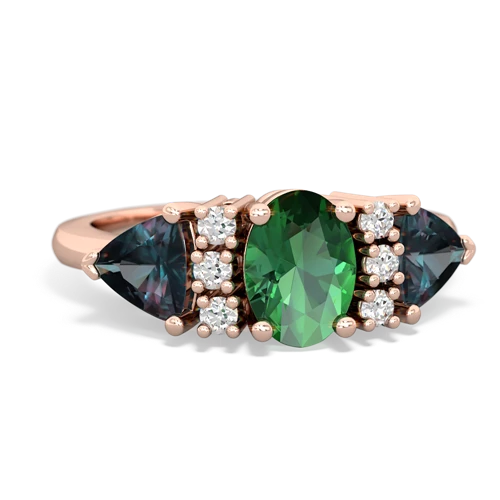 lab emerald-alexandrite timeless ring